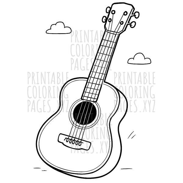 Detailed Acoustic Guitar Close-Up Artwork