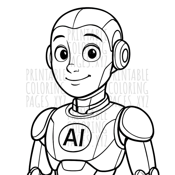 Futuristic AI Humanoid Robot Portrait