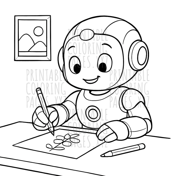 Creative AI Robot Drawing Art for Kids