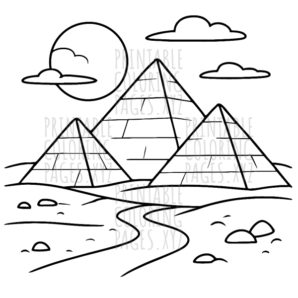 Sunset Over the Ancient Egyptian Pyramids