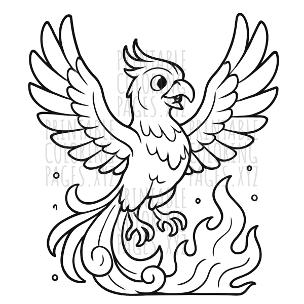 Ancient Phoenix Rising from the Flames
