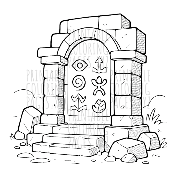Mystical Ancient Ruins with Mysterious Glyphs