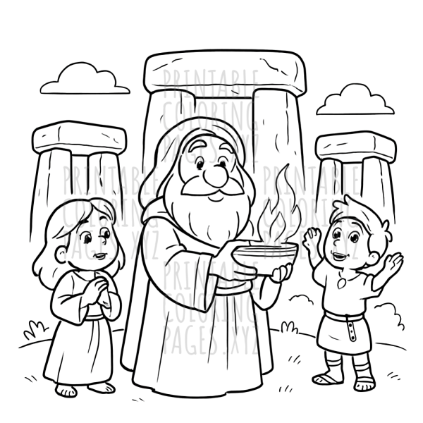 Mystical Ancient Stonehenge Ceremony Scene
