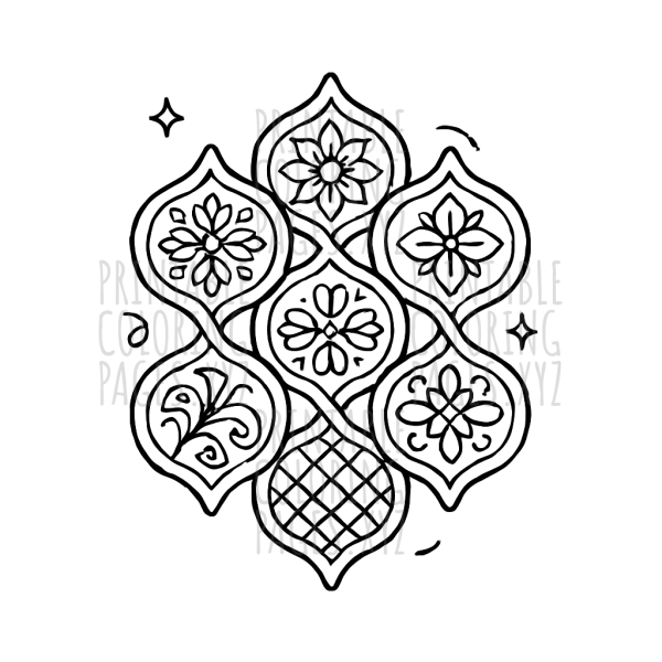 Intricate Arabesque Tile Patterns to Color and Enjoy