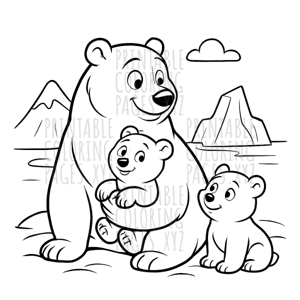 Cozy Arctic Polar Bear Family Adventure