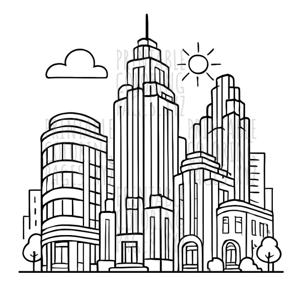 Stylish Art Deco Cityscape Adventure