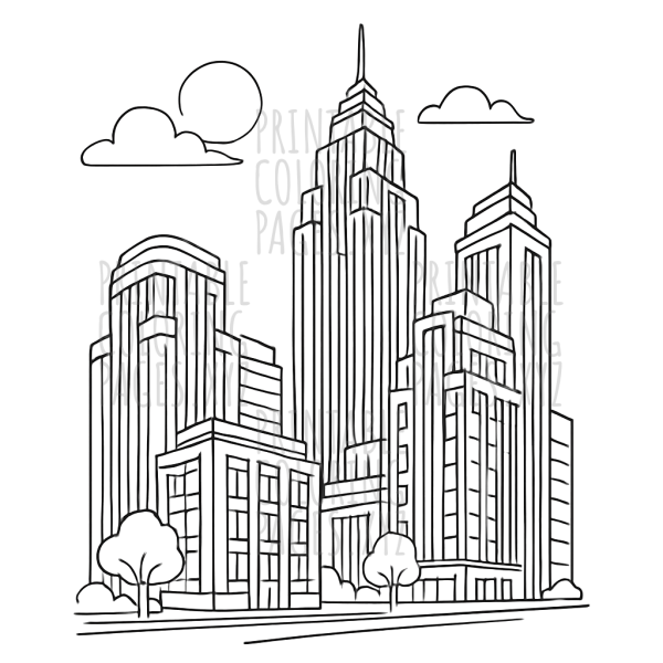 Explore the Elegance of an Art Deco Cityscape