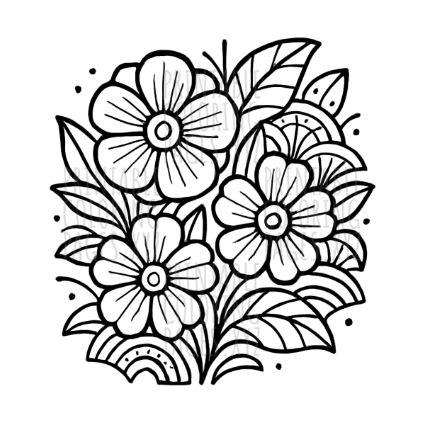 Elegant Art Deco Floral Patterns to Color