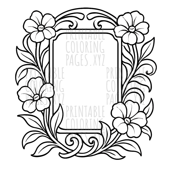 Elegant Art Nouveau Floral Frame Design