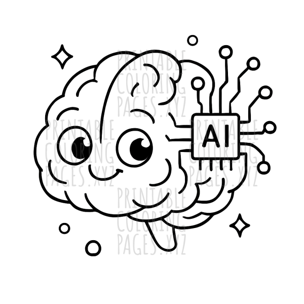 Imaginative Artificial Intelligence Brain Coloring Fun