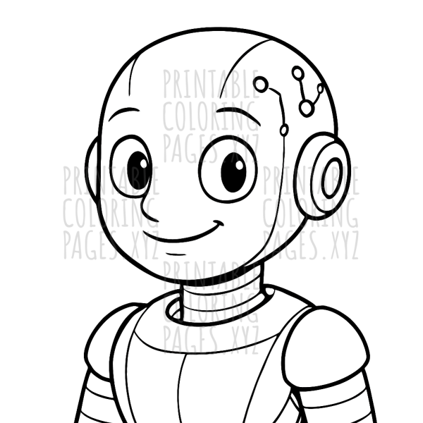 Futuristic AI Robot Face Illustration