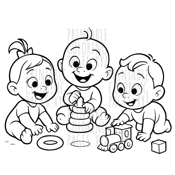 Joyful Babies Playing with Toys