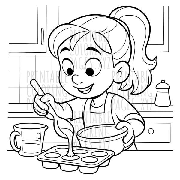 Sweet Fun Baking Cupcakes Scene