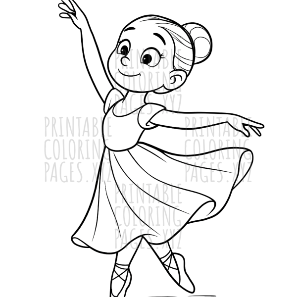 Graceful Ballerina in Flowing Dress