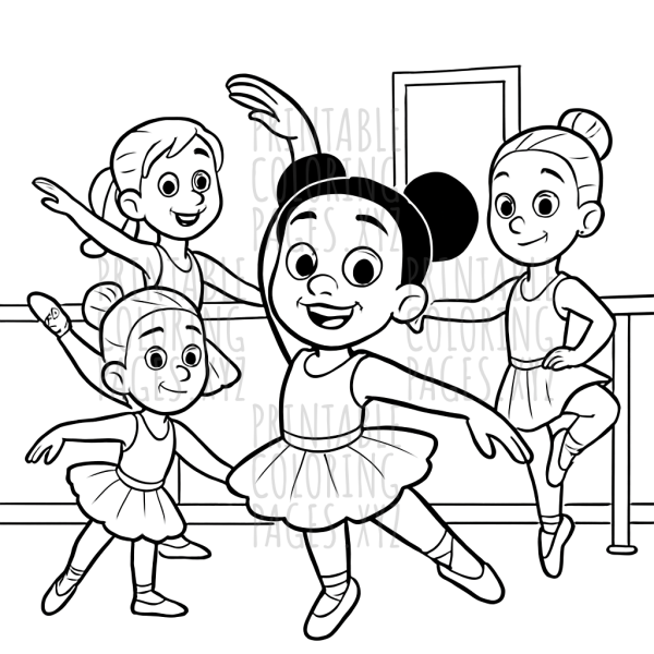 Graceful Ballerinas Dancing in the Studio