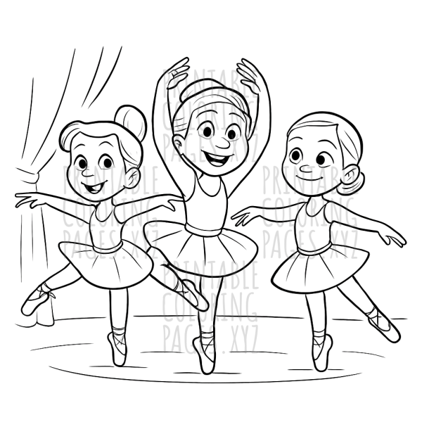 Graceful Ballerinas Taking the Stage