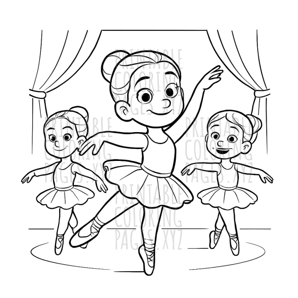 Graceful Ballerinas on Stage Performance