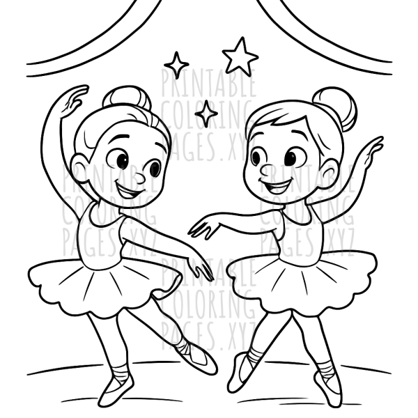 Graceful Ballerinas Twirling in a Magical Stage Performance