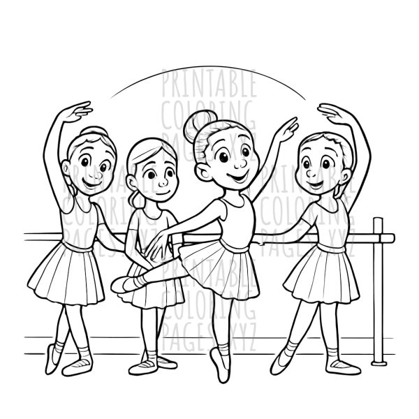 Graceful Ballet Dancers in Rehearsal Scene