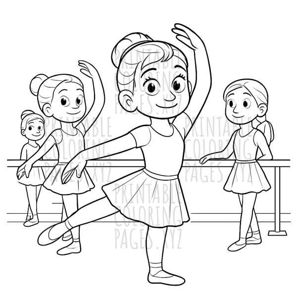 Graceful Ballet Dancers Rehearsing Their Art