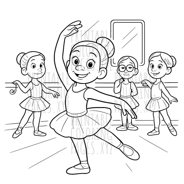 Graceful Ballet Dancers in Rehearsal Studio