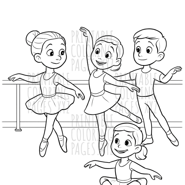 Graceful Ballet Dancers in Rehearsal