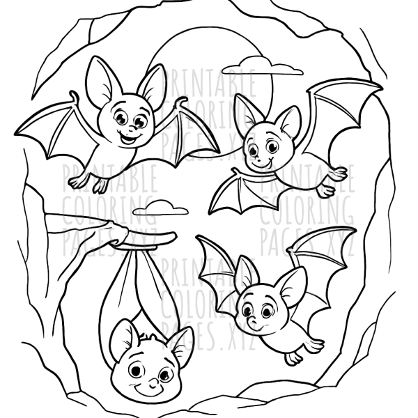 Mystical Bats in a Moonlit Cave Adventure
