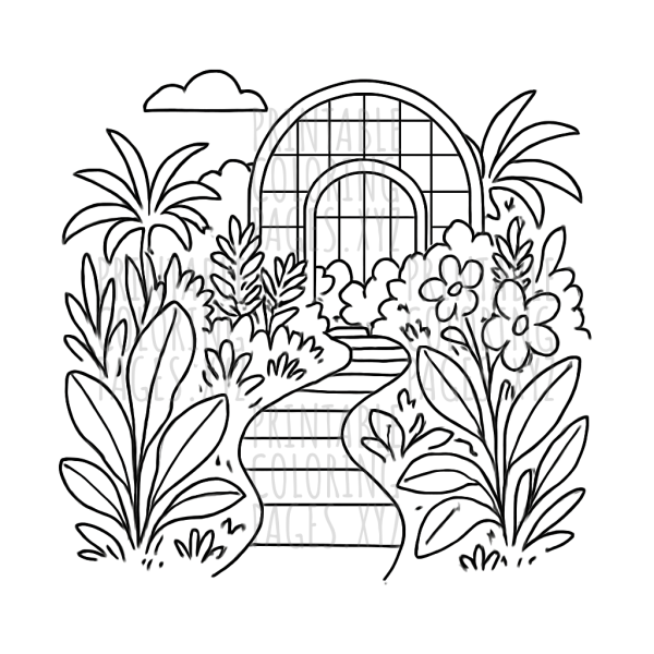 Serene Botanical Garden Pathway