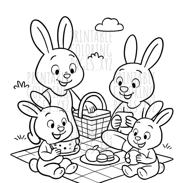 Bunny Family Picnic Adventure