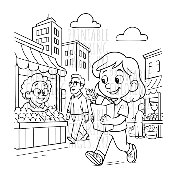 Vibrant City Market Scene