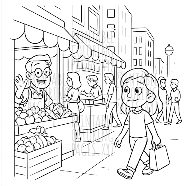 Vibrant City Street Market Adventure