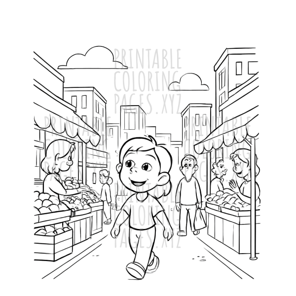 Vibrant Urban Street Market Scene