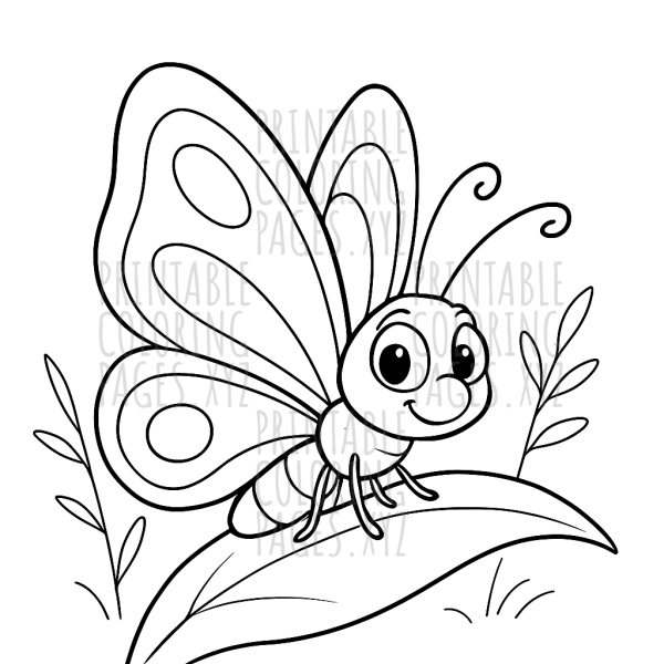 Peaceful Butterfly Resting on Leaf