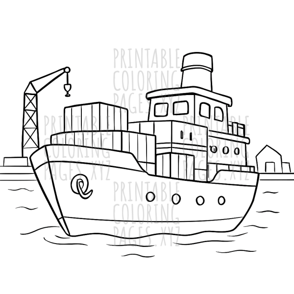 Busy Harbor with Cargo Ship Adventure