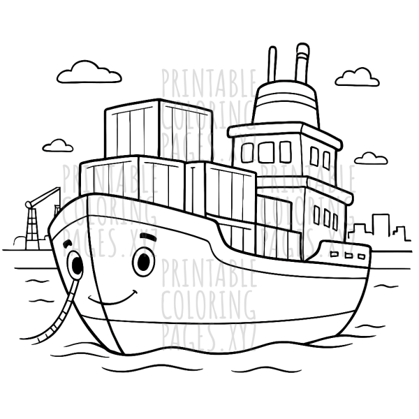 Busy Harbor Cargo Ship Adventure