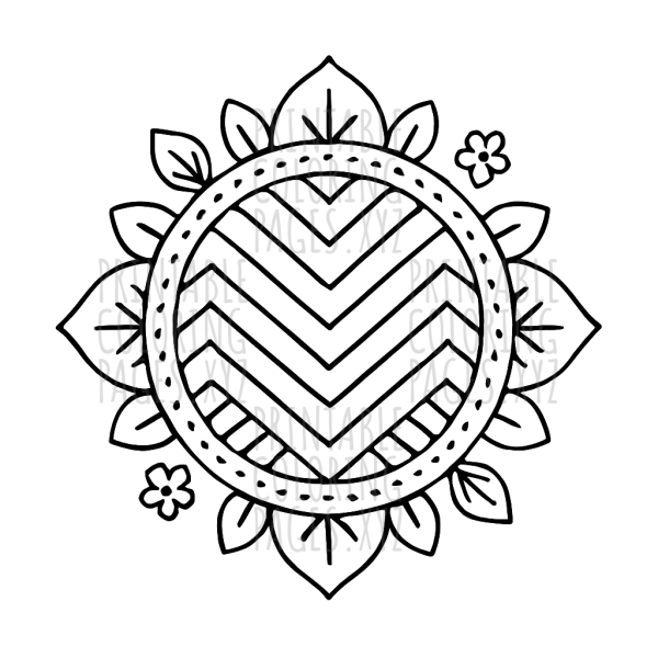 Tranquil Chevron Mandala Art