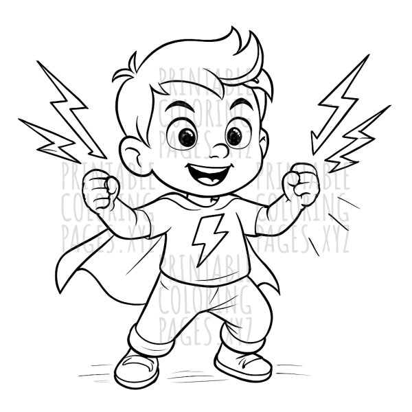 Electric Hero: Child with Superpower Lightning