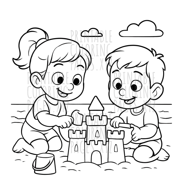 Sunny Day Sandcastle Fun