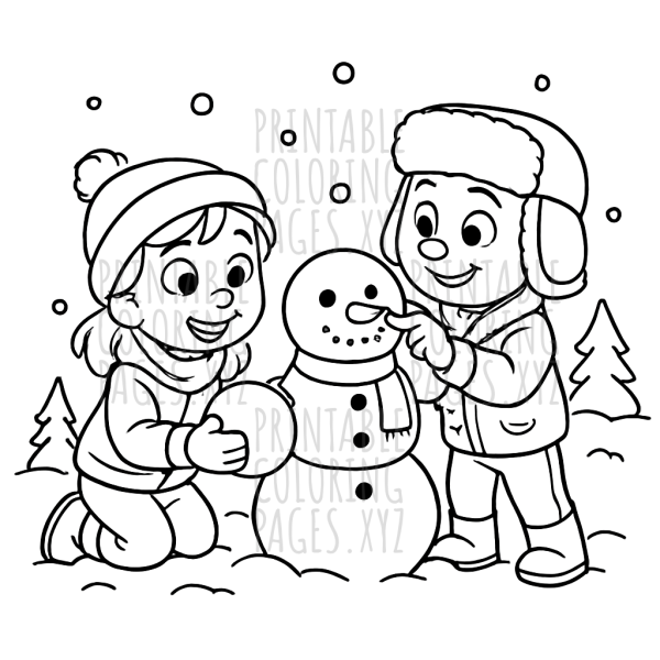 Joyful Snowman Building Adventure