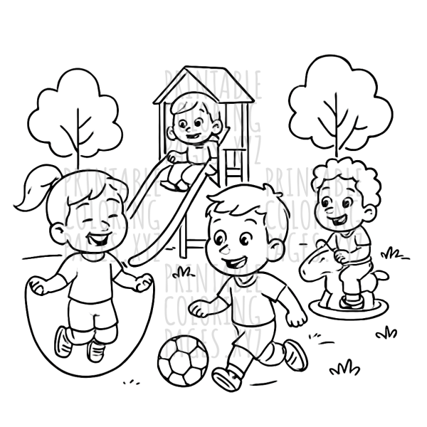Playful Moments: Kids Enjoying the Park