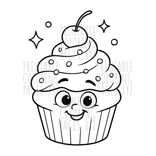 Sweet Chocolate Cupcake Treat Coloring Fun