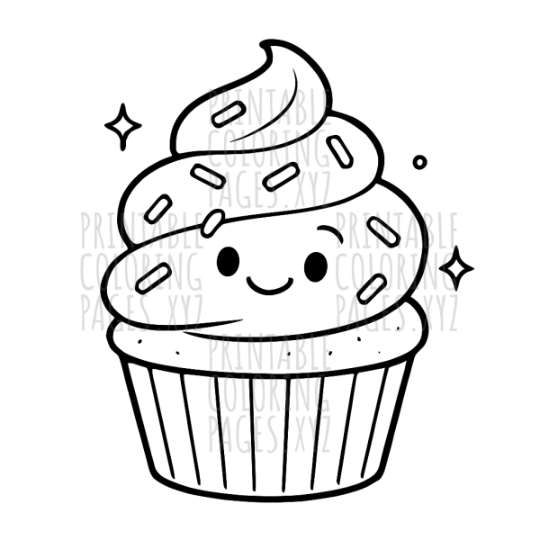 Sweet Chocolate Cupcake with Colorful Sprinkles