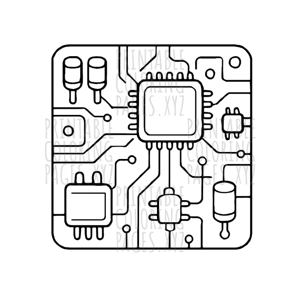 Intricate Circuit Board Close-Up Art