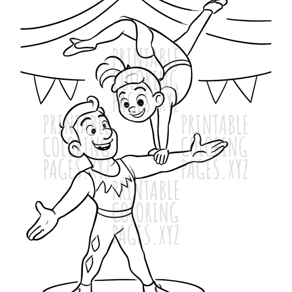 Daring Circus Acrobat Balancing Act Adventure