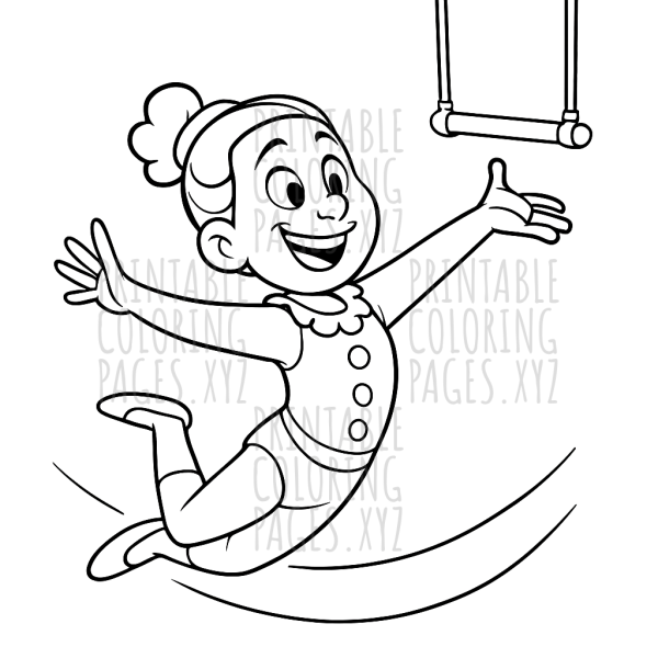 Daring Circus Acrobat in Midair Adventure