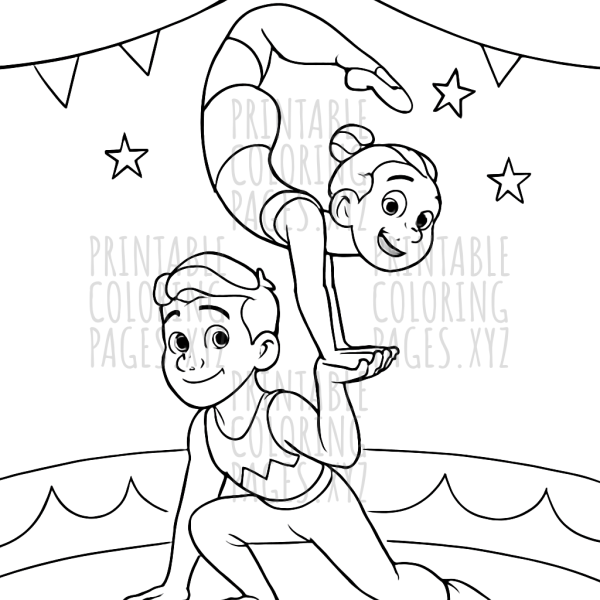 Dazzling Circus Acrobat Coloring Adventure