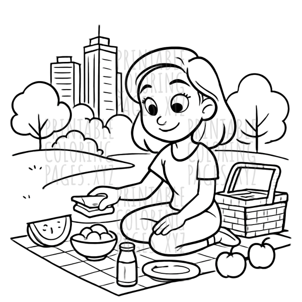 Sunny Day Picnic at the City Park