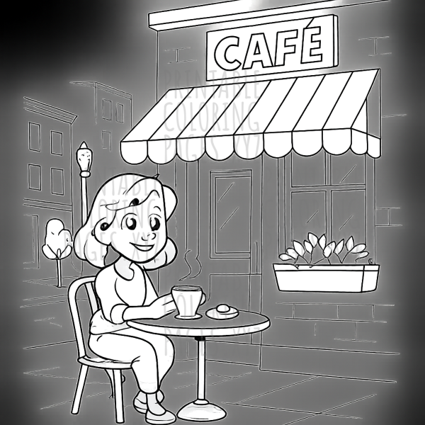 Charming City Street Café Scene