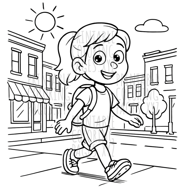Bright Summer City Street Scene