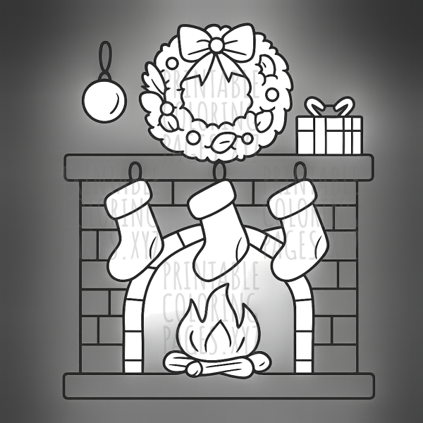 Cozy Classic Christmas Fireplace Scene